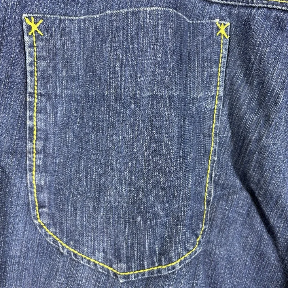 VTG Jordan XI Shorts Mens 42 Blue Baggy Embroider Denim Jorts Hip Hop Skater Y2K